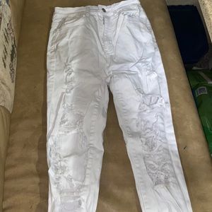 Size  xsmall shein. Ripped white jeans